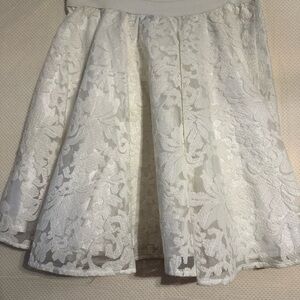 Forever 21 Ivory Lace Skater Skirt